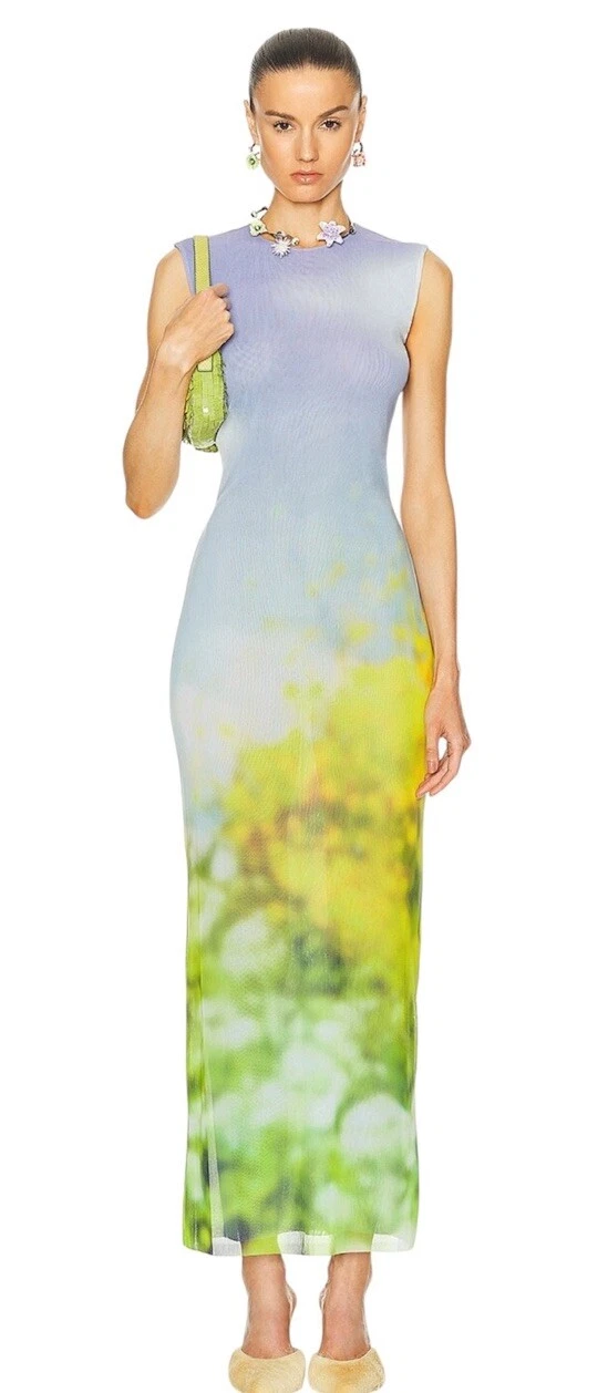 Acne Studios Maxi Abito Multicolore Sfocato Taglia XS