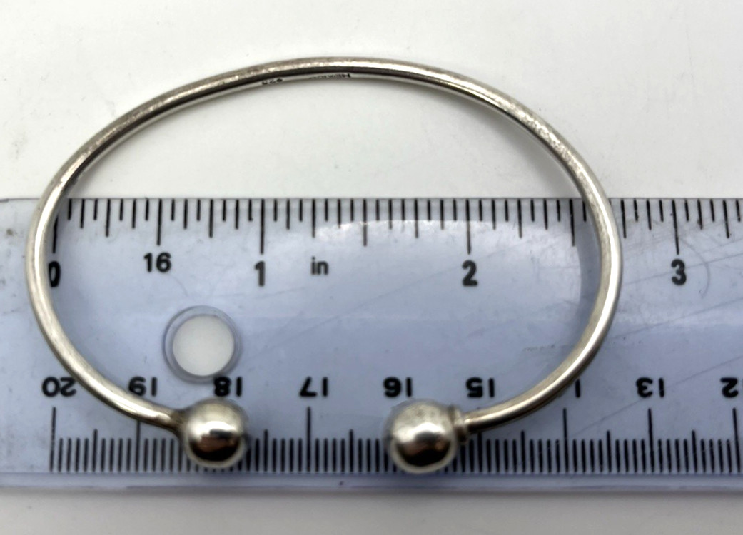 Solid Sterling Silver 925 CUFF BANGLE WIRE BRACEL… - image 7
