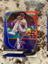 2020 PANINI PRISM WAVE RED BLUE WHITE PRIZM ROOKIE CARD PADRES MICHEL BAEZ #90