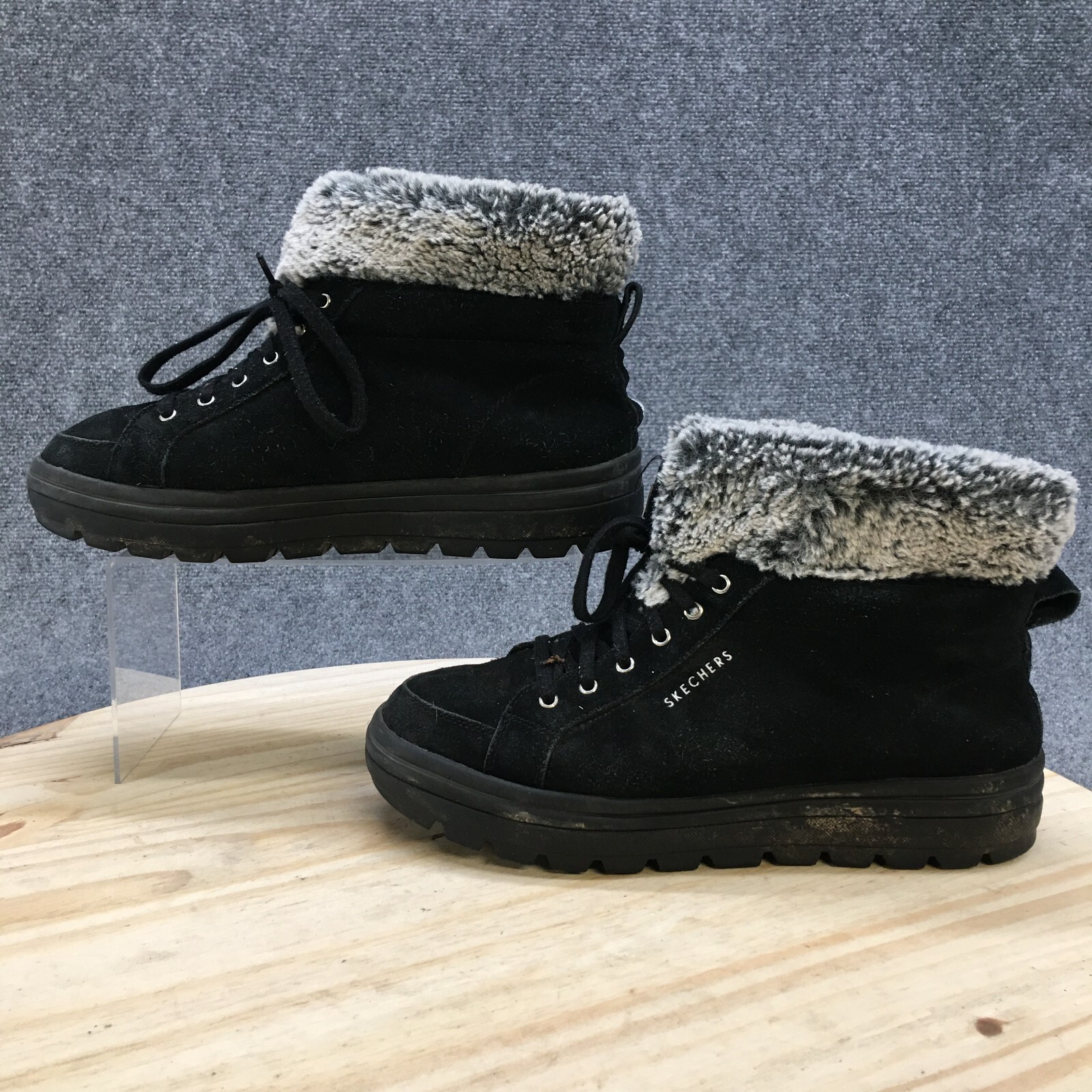 Skechers Boot Women 9.5 Black Street 