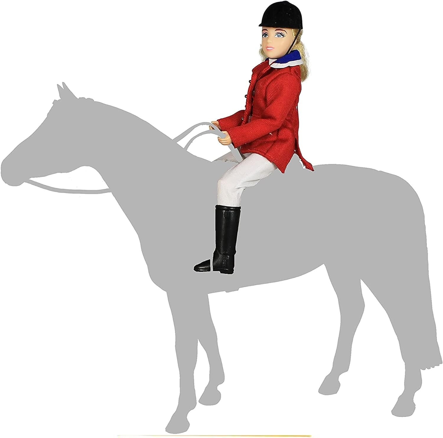 Show Jumping Doll - Traditional Rider with Velvet Hunt Cap & Black Boots - 8"