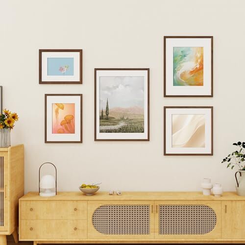 Venusmiles 18x24 Picture Frame 3-Pack - Black Photo Frames With 16x20 Mat For Wall Display