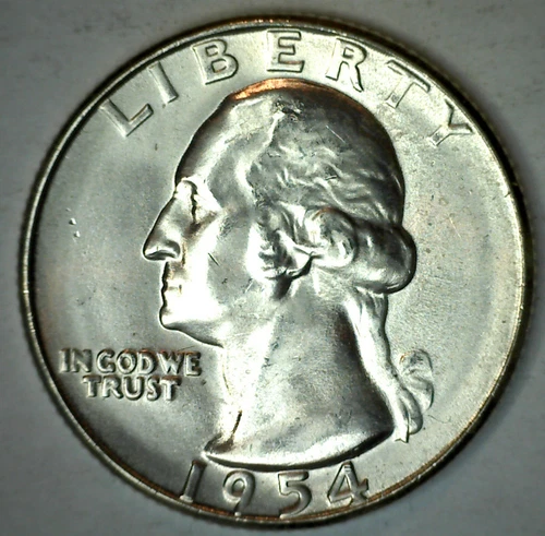 1954 S Washington Silver Quarter 25c US Coin Uncirculated San Francisco Mint