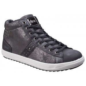 ladies black leather high tops