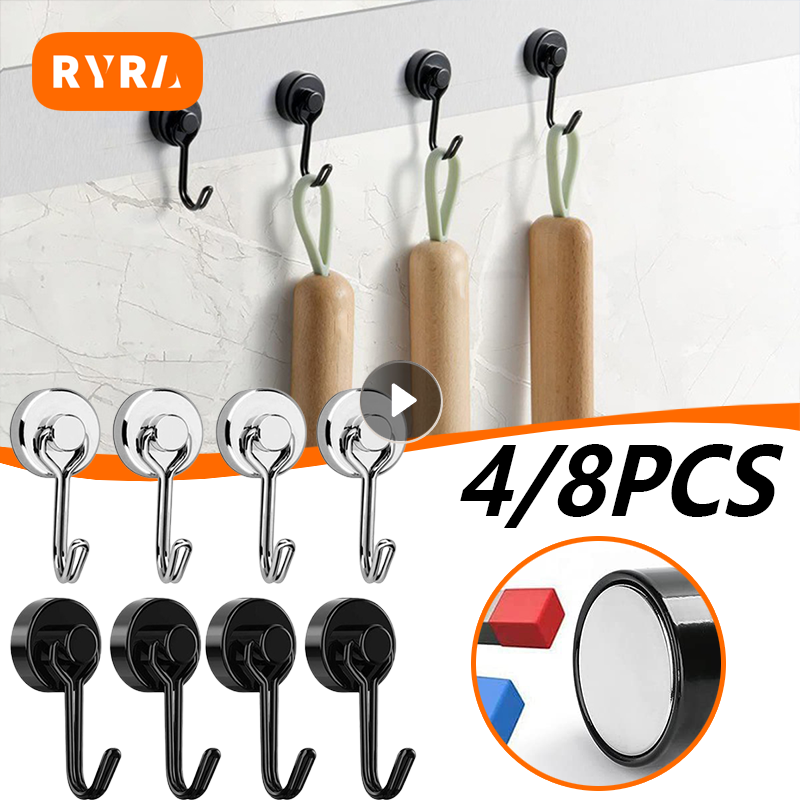 Multi Purpose Heavy Duty Magnetic Hook Strong Neodymium Magnets Hooks Key Holder