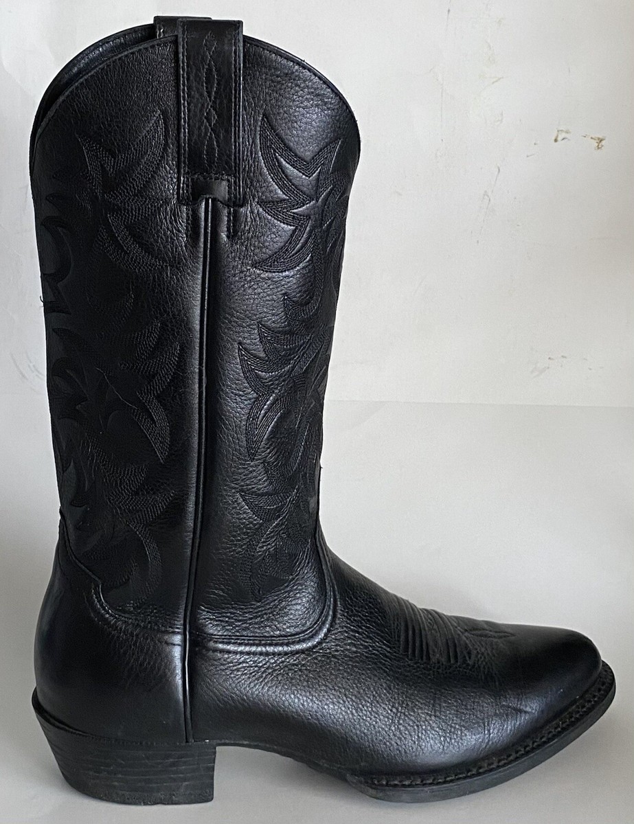 Ariat Heritage R Toe Western Cowboy Boots Black Deer Tanned  display picture 2