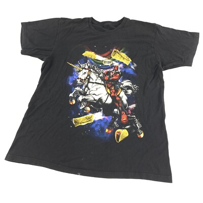 Marvel Mens Deadpool Taco Space Unicorn T-Shirt Maximum Effort Size XL