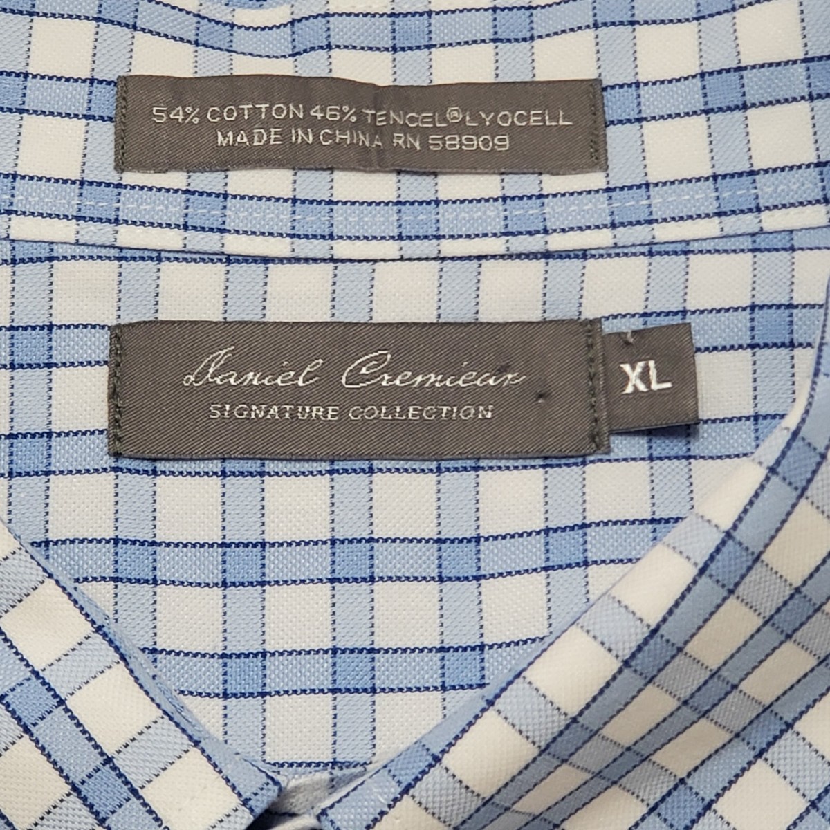 Daniel Cremieux Blue Check Casual Mens Long Sleeve Shirt XL