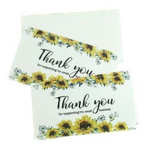 50 Sunflower Thank You Business Cards - "Thank You for Supporting My Business"