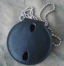 Porte badge rond avec chaine pour badge police round police badge holder w/chain