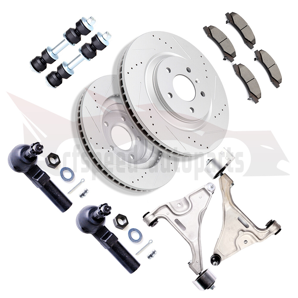 8PCS Front Lower Control Arm & Brake Rotor Pad Kit for 2006-2011 Buick Lucerne Cadillac DTS