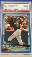 Tristan Pompey - 2018 Bowman Draft Paper Sky Blue  PSA 9   #72/499