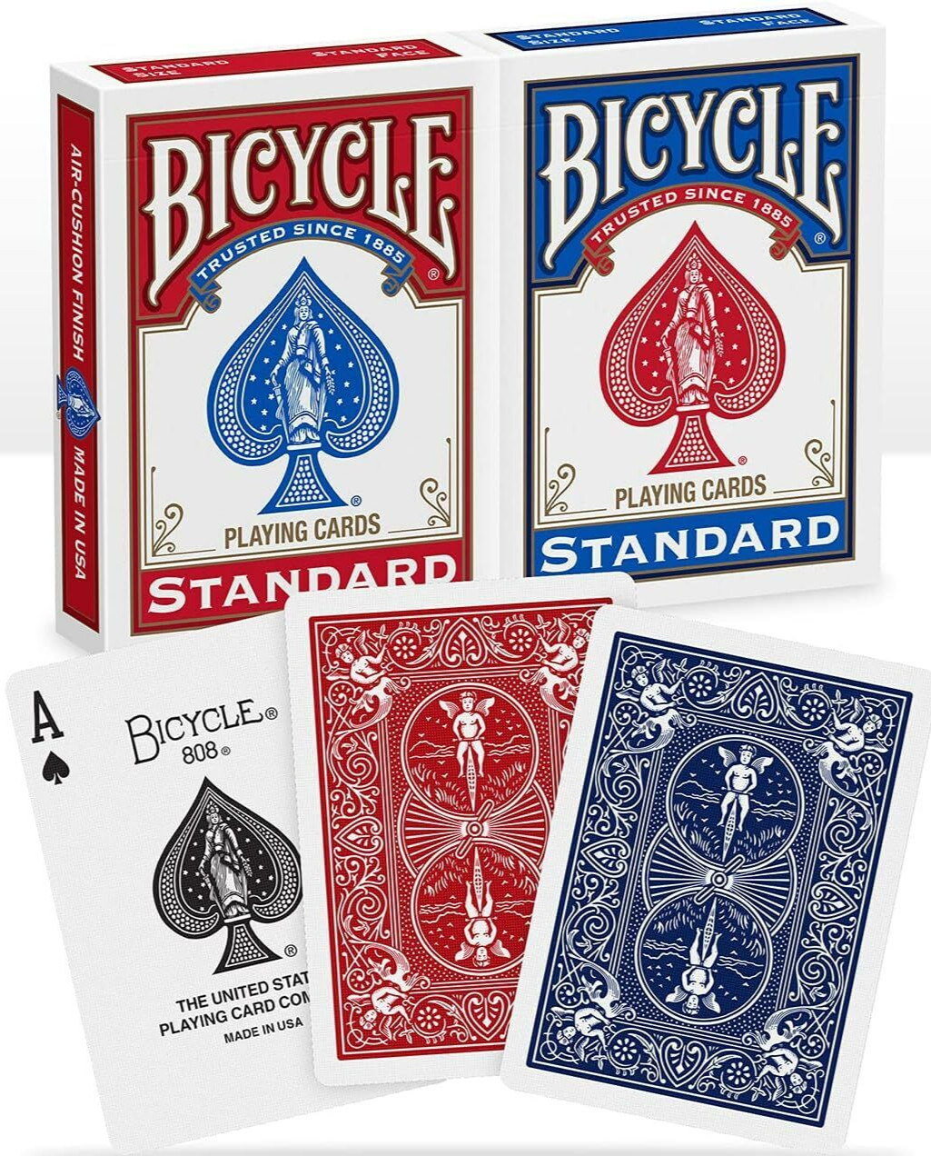 Bicycle® Index Playing Cards, 2 Decks (Red & Blue) Air Cushion Finish