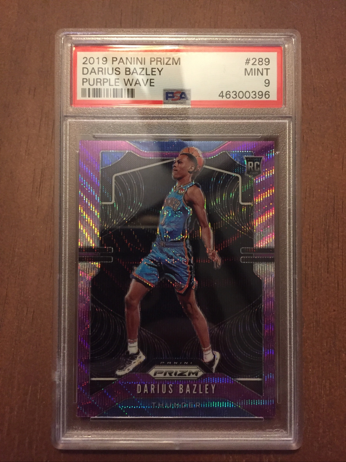 2019-20 Prizm Purple Wave Darius Bazley PSA 9 SP #289 RC - OKC Thunder Rookie