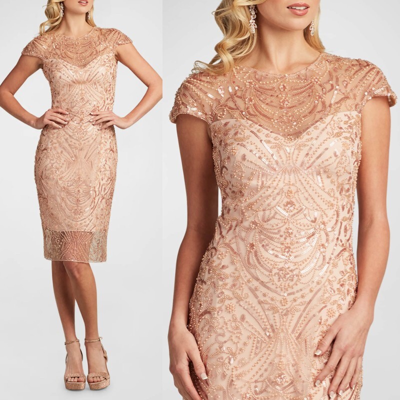 chinese dress ladies Tadashi Shoji Embroidered Floral Illusion Gown