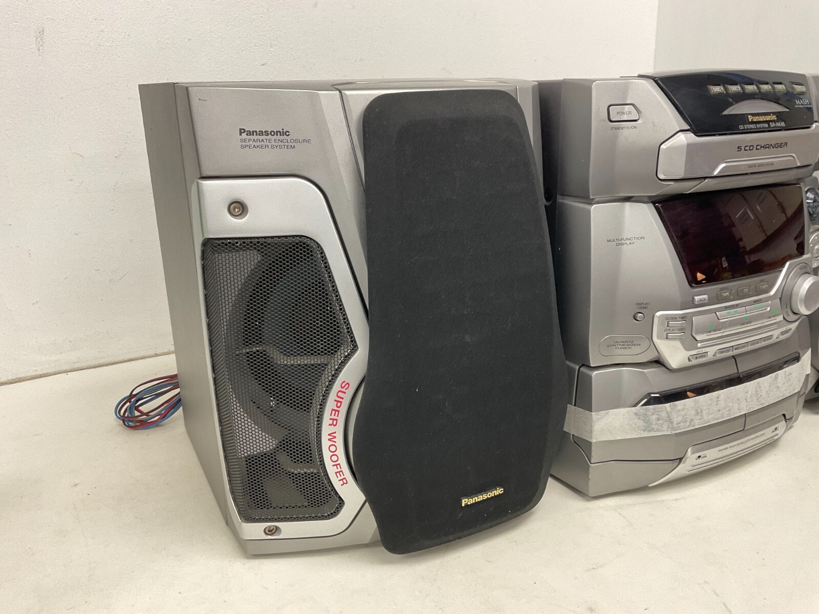 Panasonic SA-AK45 CD Stereo System - CD Player Speakers Subwoofer -WC ...