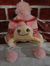 Toddler Girls Pink/Pom Poms Hat/One Size