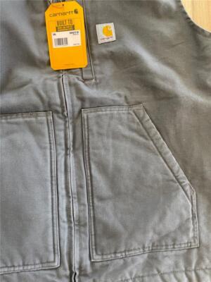 Carhartt Washed Duck Sandstone Gray Sherpa Insulated Vest 0V4277