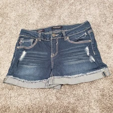 Vigoss Girls Stretch Embroidered Jean Shorts Youth Girls Size 16 The Jagger/ A11