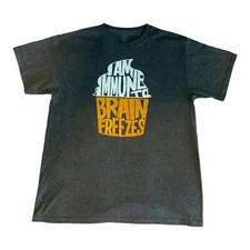 Port and Company t-shirt "I AM IMMUNE TO BRAIN FREEZES" Size L Dark Grey