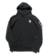 Carhartt Sweatshirt Womens Small Relaxed Fit Black Cotton Pullover Hoodie