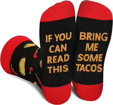 Funny Socks - If You Can Read This Bring Me - Novelty Dress Socks for Men Women