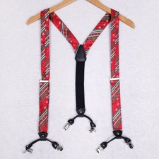 Holiday Suspenders Red Green Adjustable Festive Grandpa Style