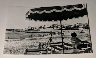 Playa de Punta Prima, Menorca Real Photo Postcard Black & White Vintage HTF RARE