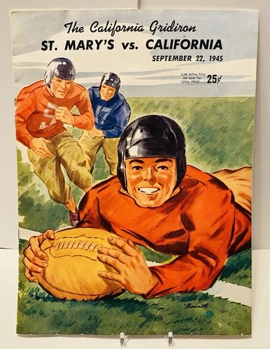 1945 ST. MARY'S GAELS vs. CALIFORNIA GOLDEN BEARS NCAA COLLEGE FOOTBALL PROGRAM
