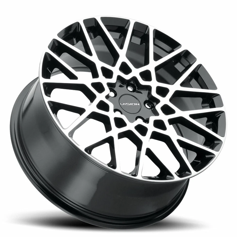 20" Vision Street 474 Recoil Gloss Black Machined Face Wheel 20x8.5 5x112 35mm - Imagem 2 de 4