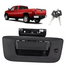 Tailgate Handle, Rear Locking Tailgate Latch Handle Compatible with GMC Black