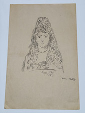 Henri Matisse Drawing on paper (Handmade) signed and stamped mixed media.