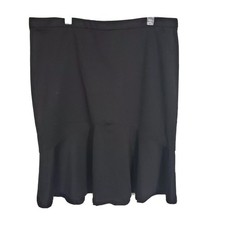 The Limited Skirt Size 10 Black Knee Length Flare Hem Stretch Rayon Polyester