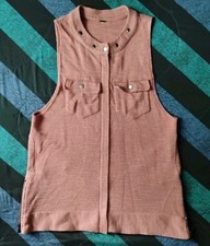 Free People Highway Tunic Vest Dress Women's Large Rose Pink Full Zip Bohemian
