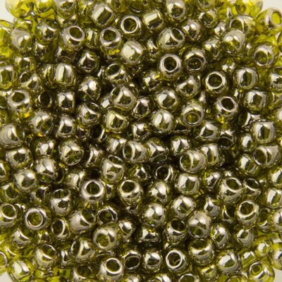 11/0 TOHO ROUND Gold Lustered Green Tea Seed Bead (8g)