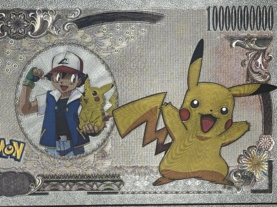 Pokemon Nippon Ginko Cartoon Silver Foil 1000 Yen Note Set of 5
