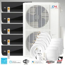 55000 BTU Five 5 Zone Mini Split Heat Pump Air Conditioner 6K+6K+6K+6K+6K