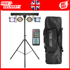 Barra Luminosa LED DJ con Supporto 2x Derby e Par Discoteca Effetto Festa con Sacchetti Spina UK