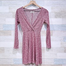 Urban Outfitters Coraline Cozy Wrap Dress Long Sleeve Hacci Knit Womens XS
