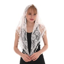 Mass Veil Catholic Church Mantilla Chapel Lace Shawl or Scarf Latin Mass Head...