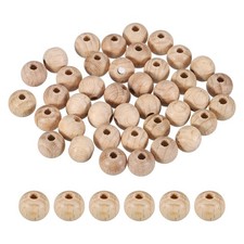 40 Pcs 12mm Wood Beads, Unfinished Pure Natural Round Wooden Beads