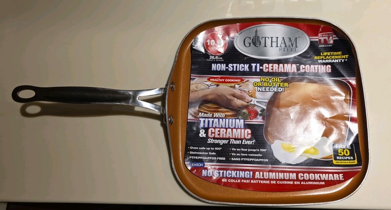Gotham Steel 10.5" Ti-Ceramic Non-Stick Square Grill Pan