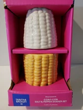 Novelty Shaped Salt and Pepper Shaker  Corn Cobb- Tabitha Brown  New