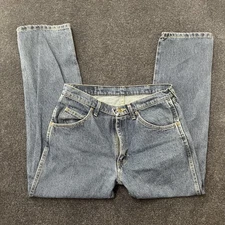 Wrangler Blue Ridge Jeans Mens 34x29 Blue Regular Fit Straight Leg Rugged Wear
