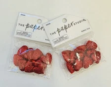 2 Pks The Paper Studio Glitter Hearts Shank Buttons Sewing- 20 Total Valentine