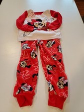Disney Minnie Mouse Toddler Girls Pajama Set Size 5T Long Sleeve