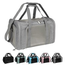 Top tasta Dog Cat Carrier Pet Carriers for 18.0"L x 11.0"W x 11.0"H, Grey