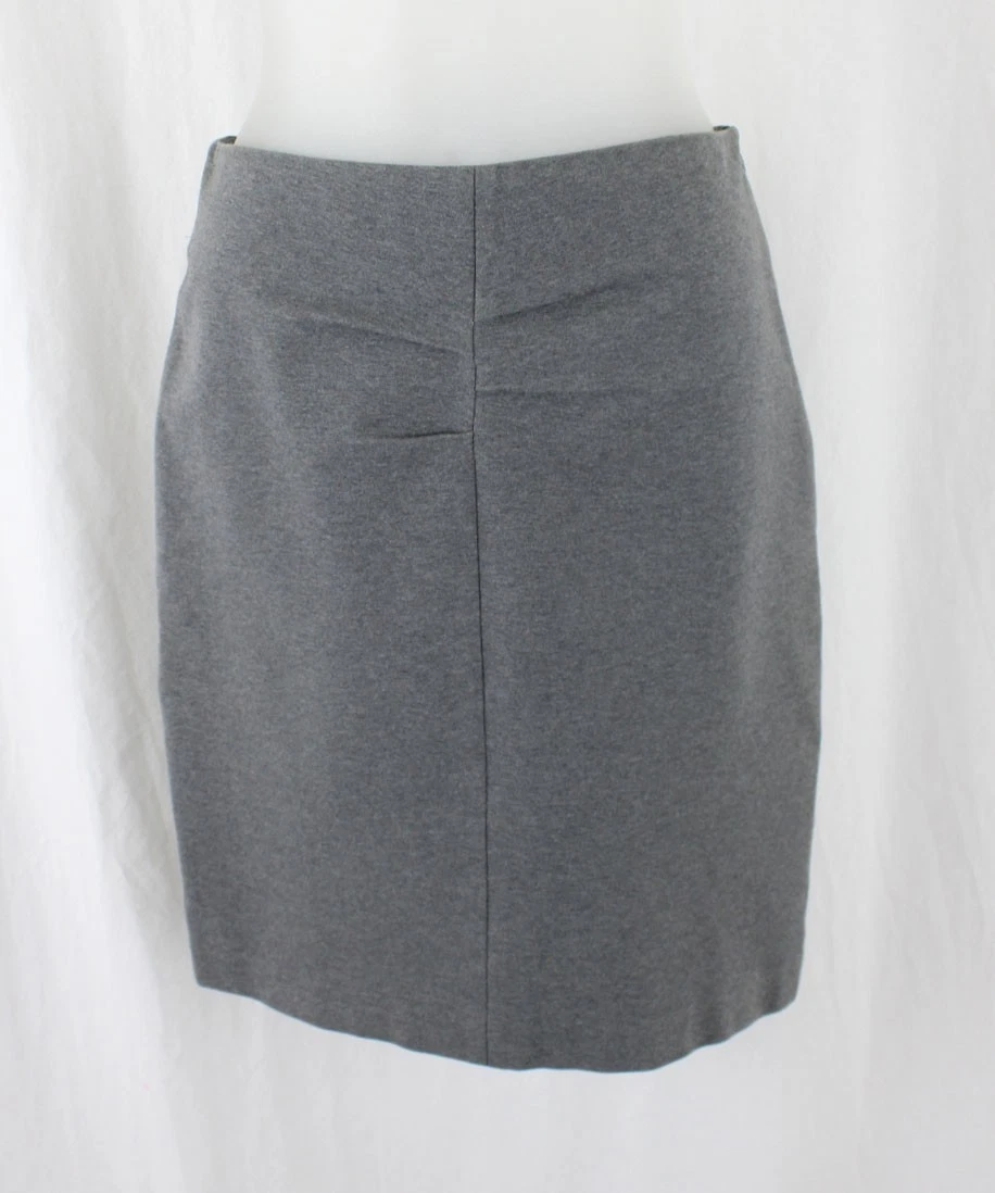 Gunex Women's Gray Cotton Blend Pleated Accent Pencil Skirt Size 4