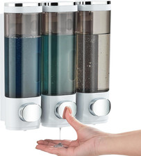 Shampoo and Conditioner Dispenser, Pollock Shower Soap Dispenser 3 Chamber No