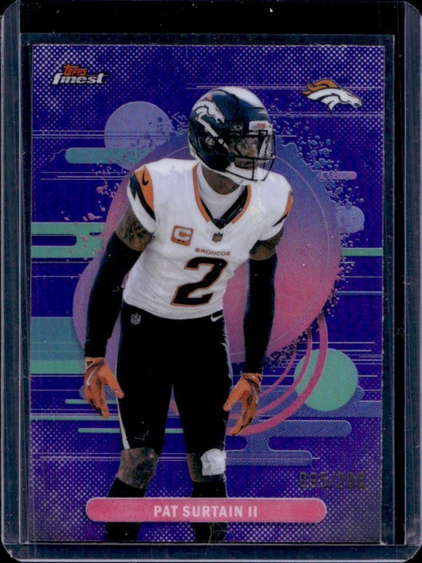 2025 Topps Finest Pat Surtain II Uncommon Purple Refractor #/200 Broncos